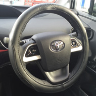 Dottyステアリングカバー ホワイト/ブラックステッチ