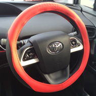 Dottyステアリングカバー レッド/ブラックステッチ