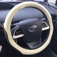 Dottyステアリングカバー ブラック/レッドステッチ